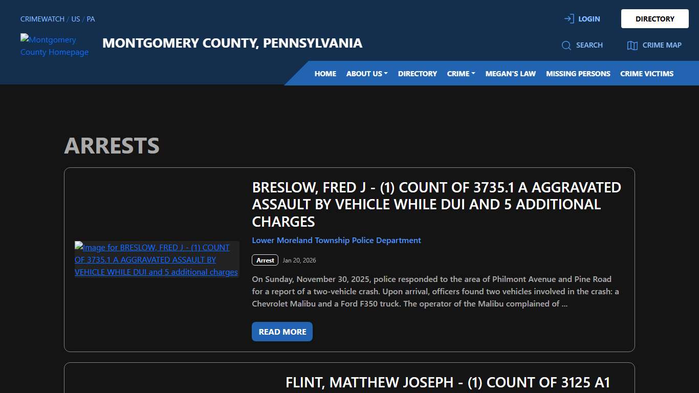 Arrests for Montgomery County, Pennsylvania | CRIMEWATCH
