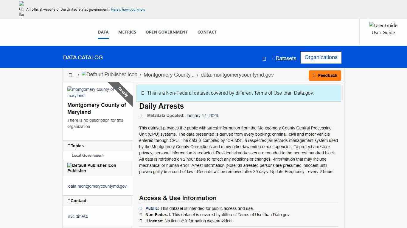 Daily Arrests - Catalog